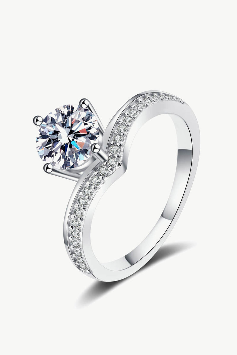 925 Sterling Silver Ring with 1 Carat Moissanite Trendsi