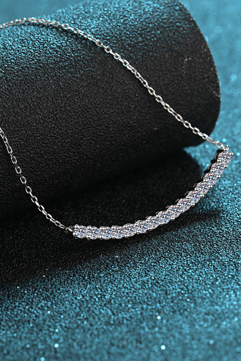 Sterling Silver Curved Bar Necklace Trendsi