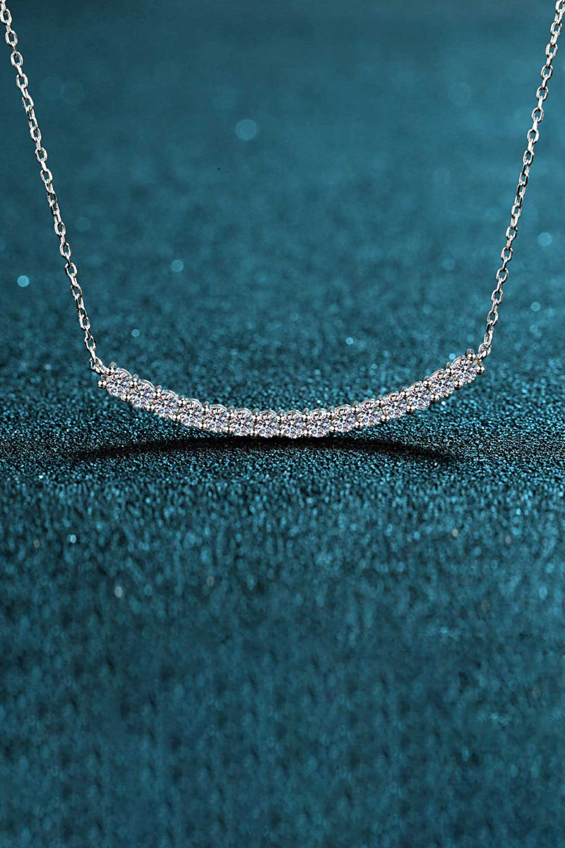 Sterling Silver Curved Bar Necklace Trendsi