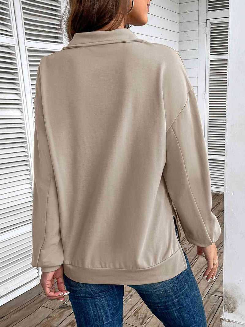 Half Zip Sweatshirt with Pocket