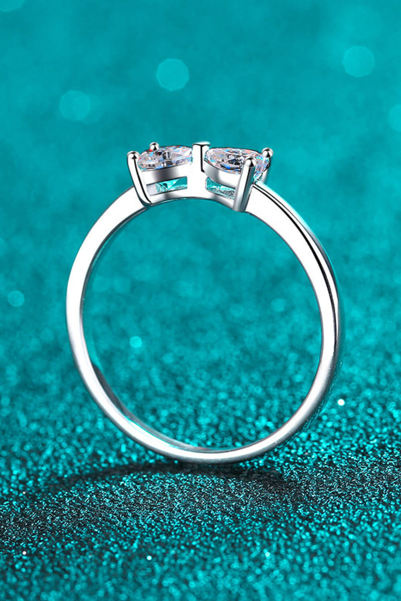 Moissanite Bow Rhodium-Plated Ring Trendsi