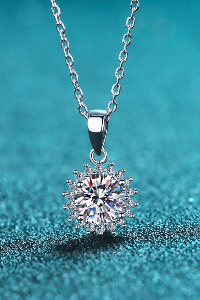 925 Sterling Silver Moissanite Pendant Necklace Trendsi