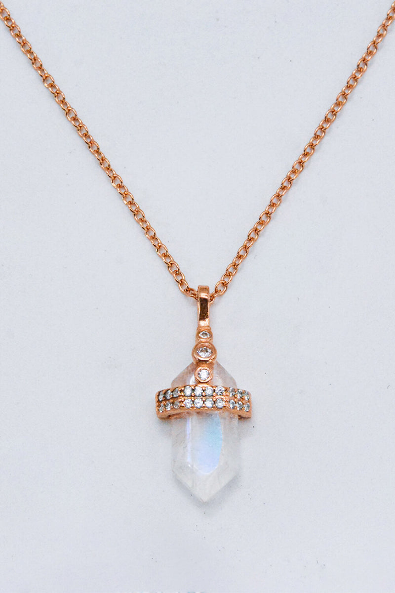 925 Sterling Silver Moonstone Pendant Necklace Trendsi