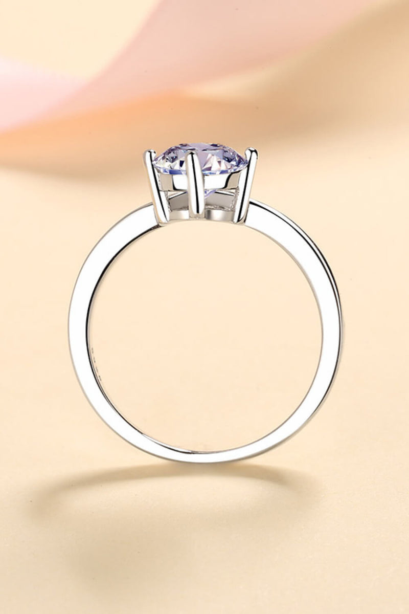 925 Sterling Silver Ring with 1 Carat Moissanite Trendsi
