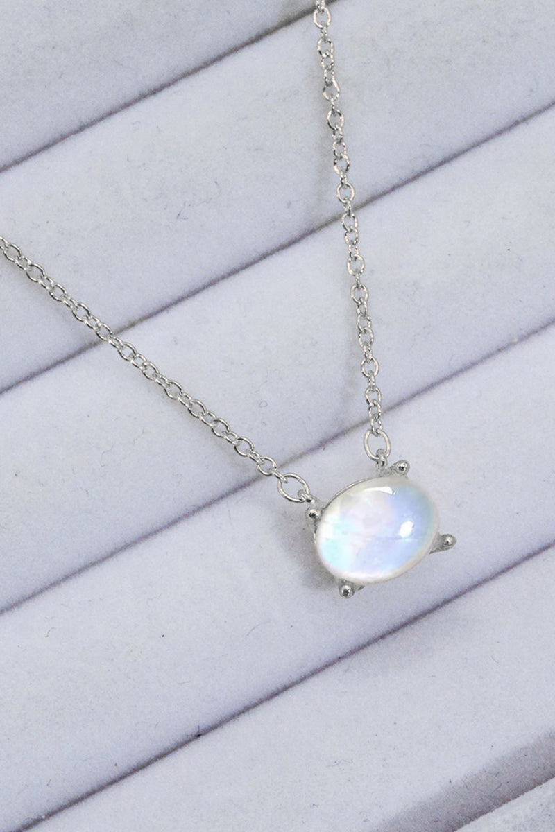 Geometric Moonstone Pendant Necklace Trendsi