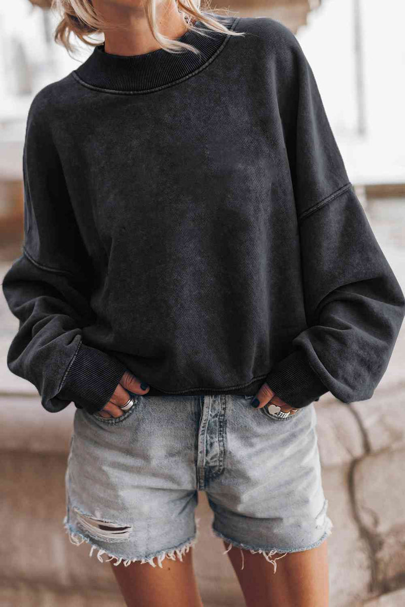 Round Neck Dropped Shoulder Sweatshirt