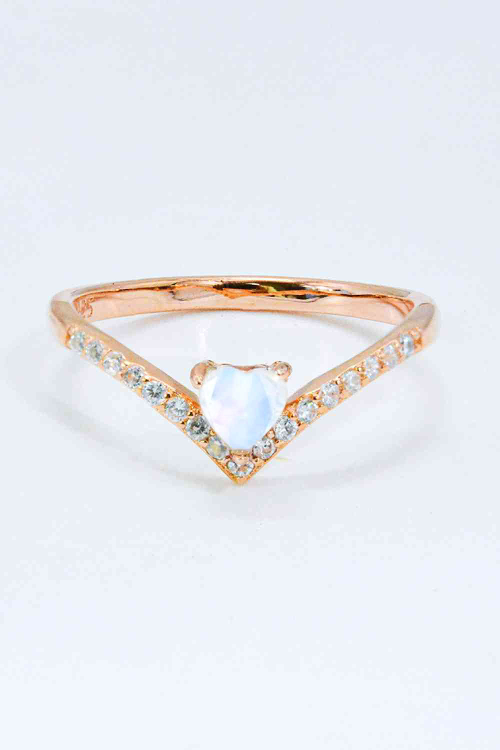 Moonstone Heart-Shaped Ring Trendsi