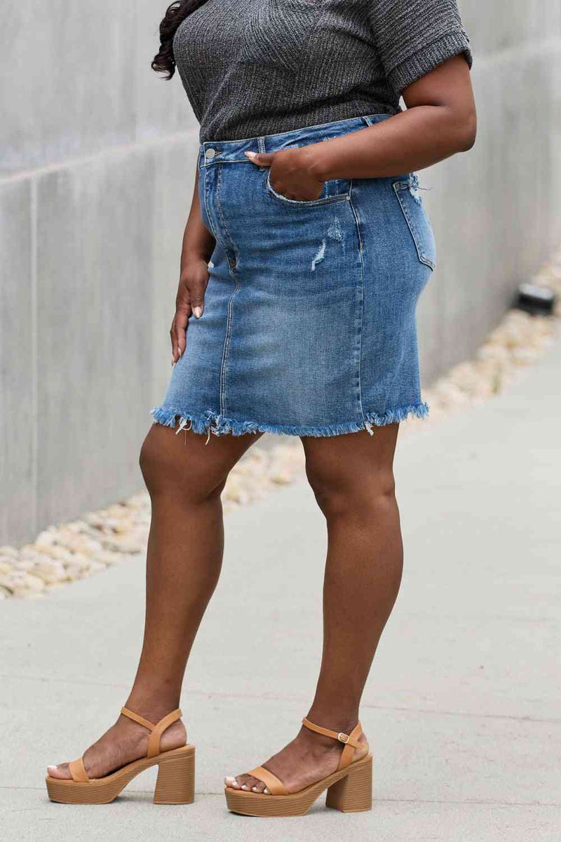 RISEN Amelia Full Size Denim Mini Skirt