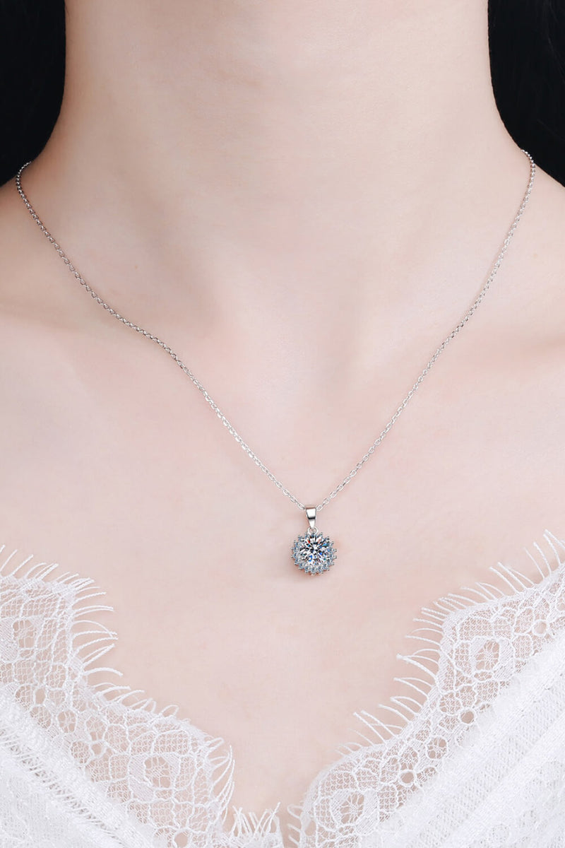 925 Sterling Silver Moissanite Pendant Necklace Trendsi