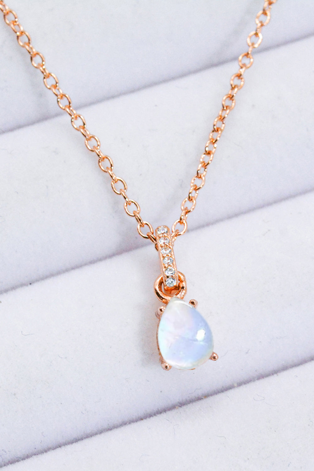 Moonstone Teardrop Pendant Necklace Trendsi