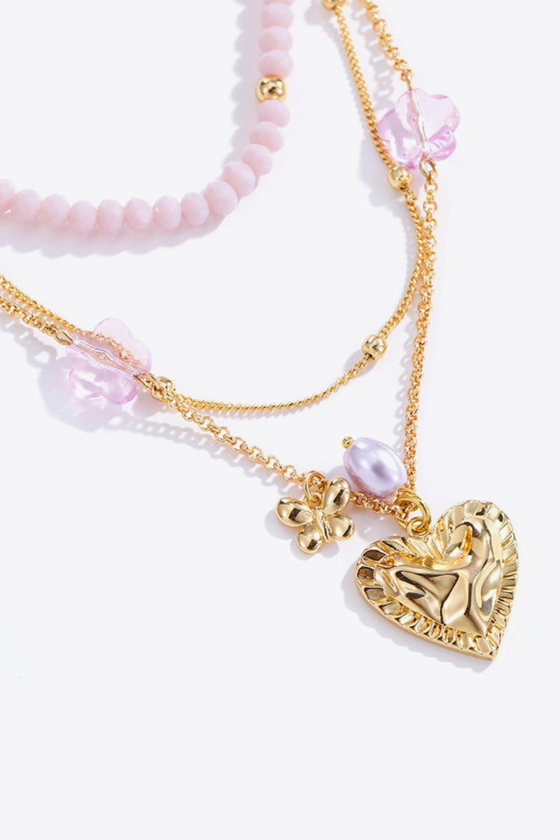 Heart Pendant Layered Necklace Trendsi