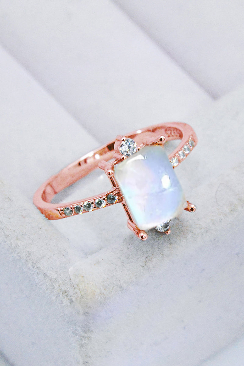 925 Sterling Silver Square Moonstone Ring Trendsi