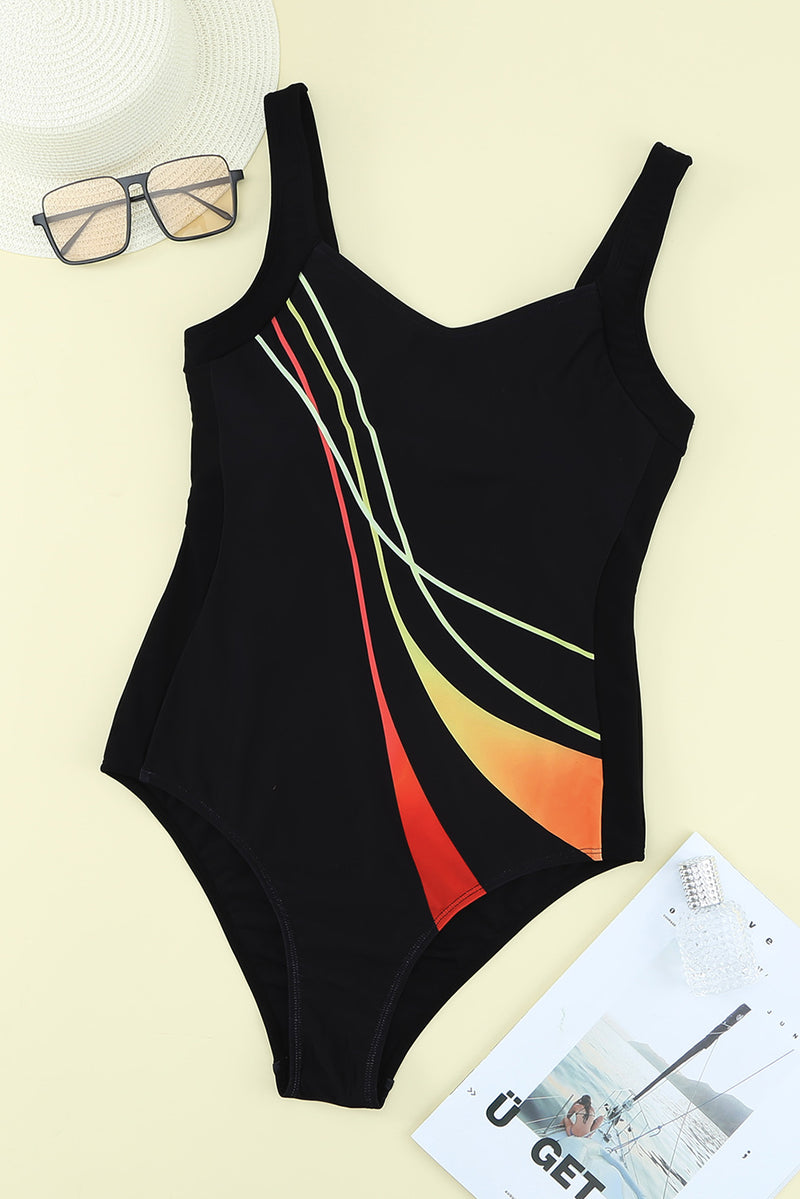 Striped Sleeveless One-Piece Swimsuit Trendsi