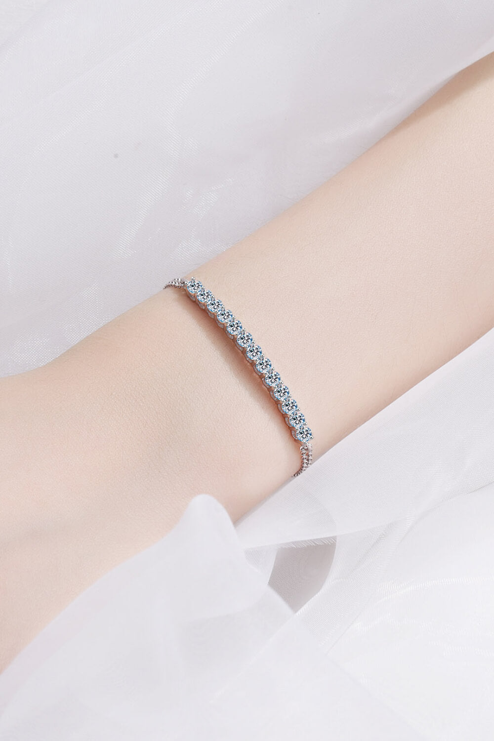 Moissanite Sterling Silver Bracelet Trendsi