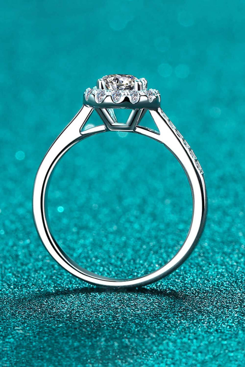 Moissanite 925 Sterling Silver Adjustable Ring Trendsi