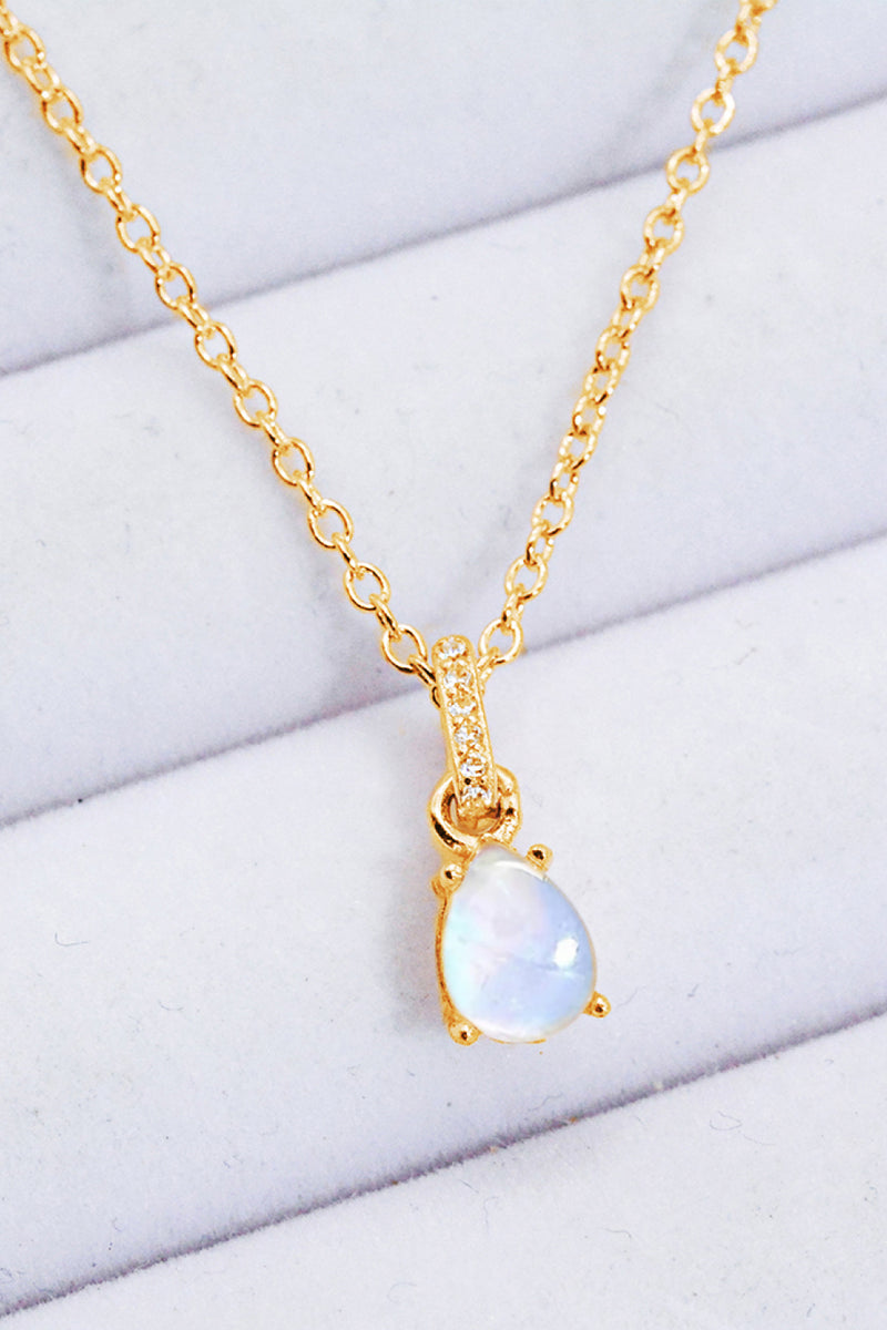 Moonstone Teardrop Pendant Necklace Trendsi