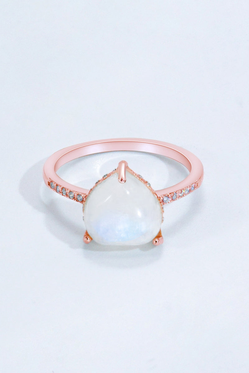 Heart-Shaped Natural Moonstone Ring Trendsi