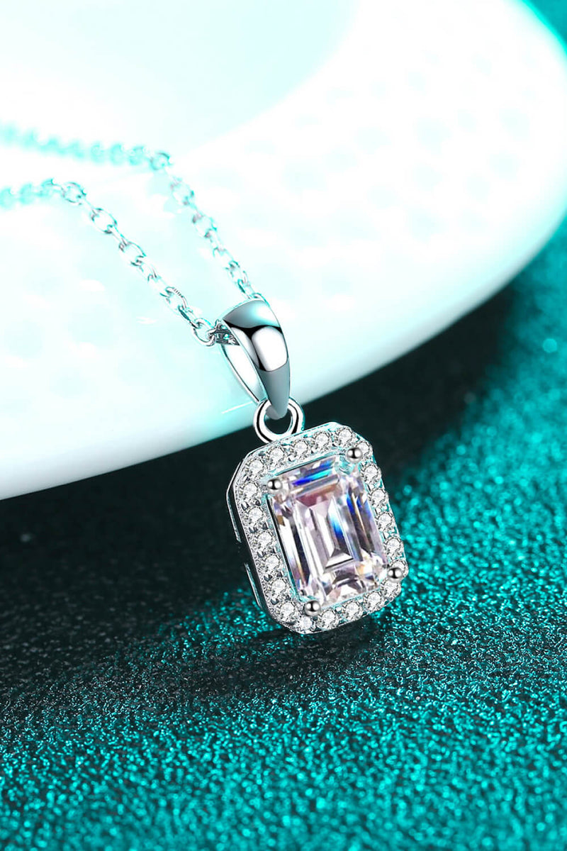 Square Moissanite Pendant Chain Necklace Trendsi