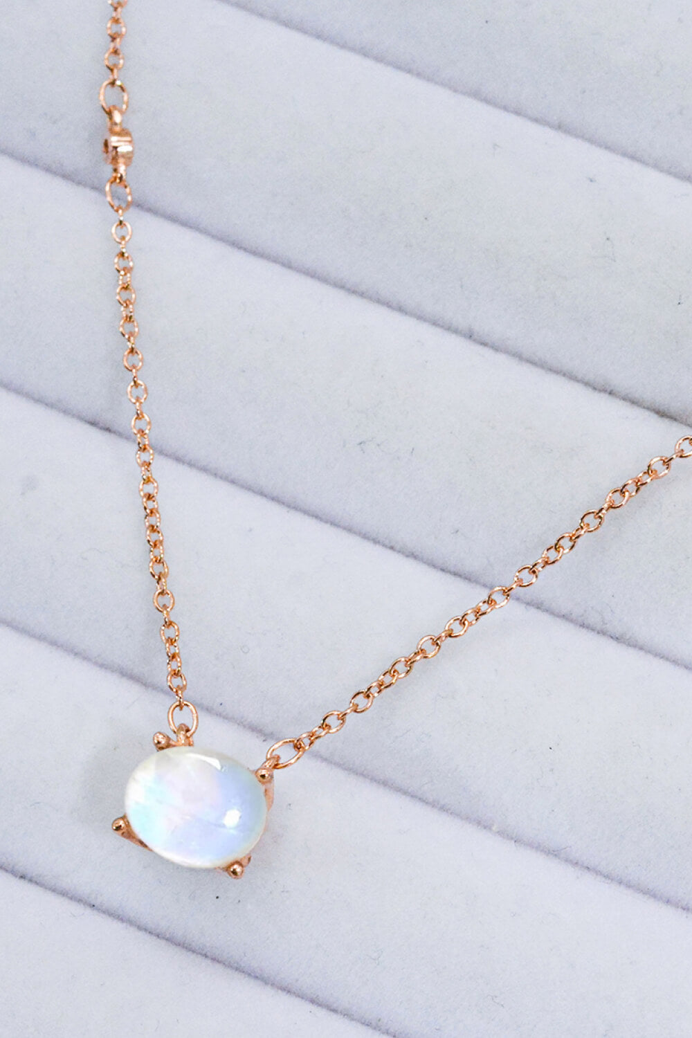 Geometric Moonstone Pendant Necklace Trendsi