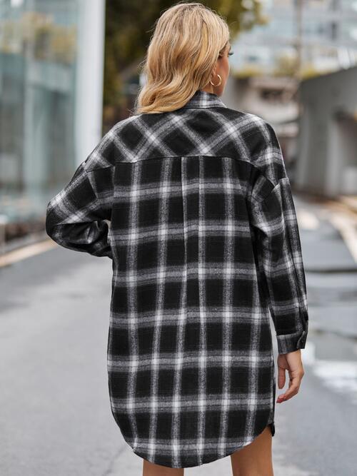 Plaid Button Up Collared Neck Shirt