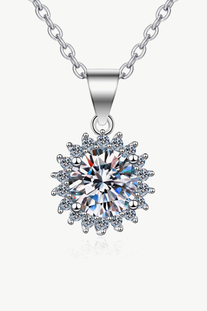 925 Sterling Silver Moissanite Pendant Necklace Trendsi