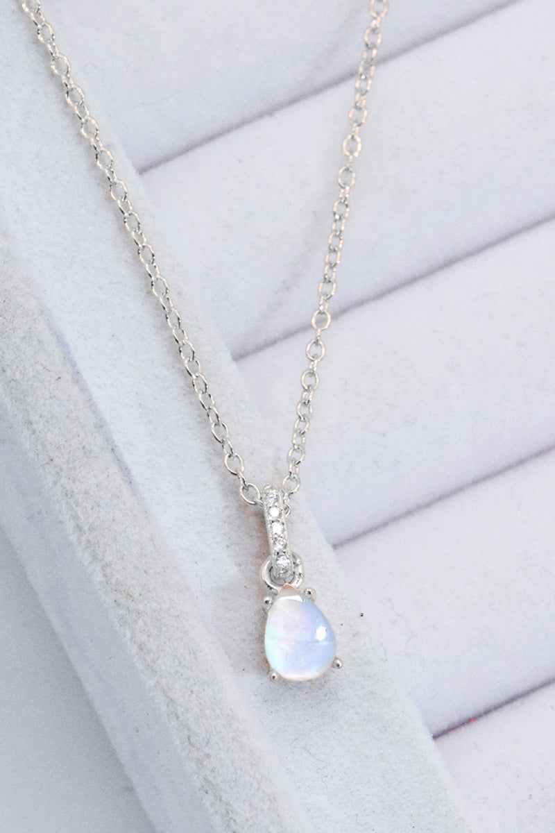 Moonstone Teardrop Pendant Necklace Trendsi