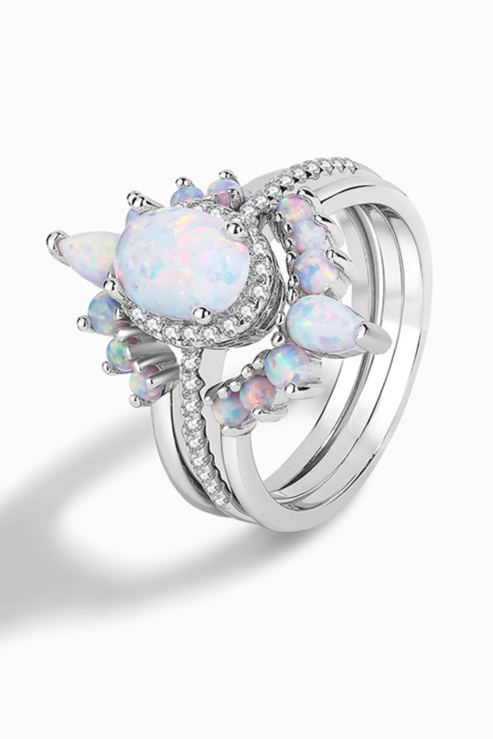925 Sterling Silver Opal Ring Trendsi