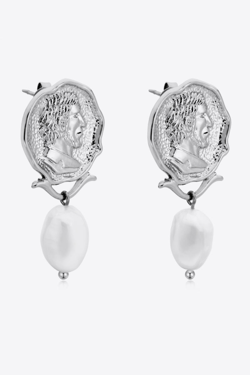 Gold-Plated Pearl Drop Earrings Trendsi