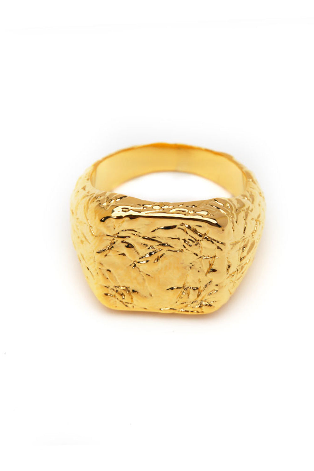 Textured Gold-Plated Ring Trendsi