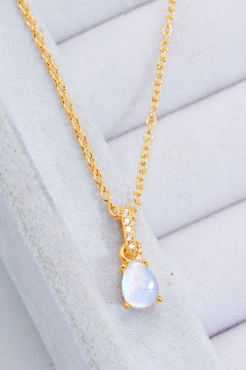 Moonstone Teardrop Pendant Necklace Trendsi