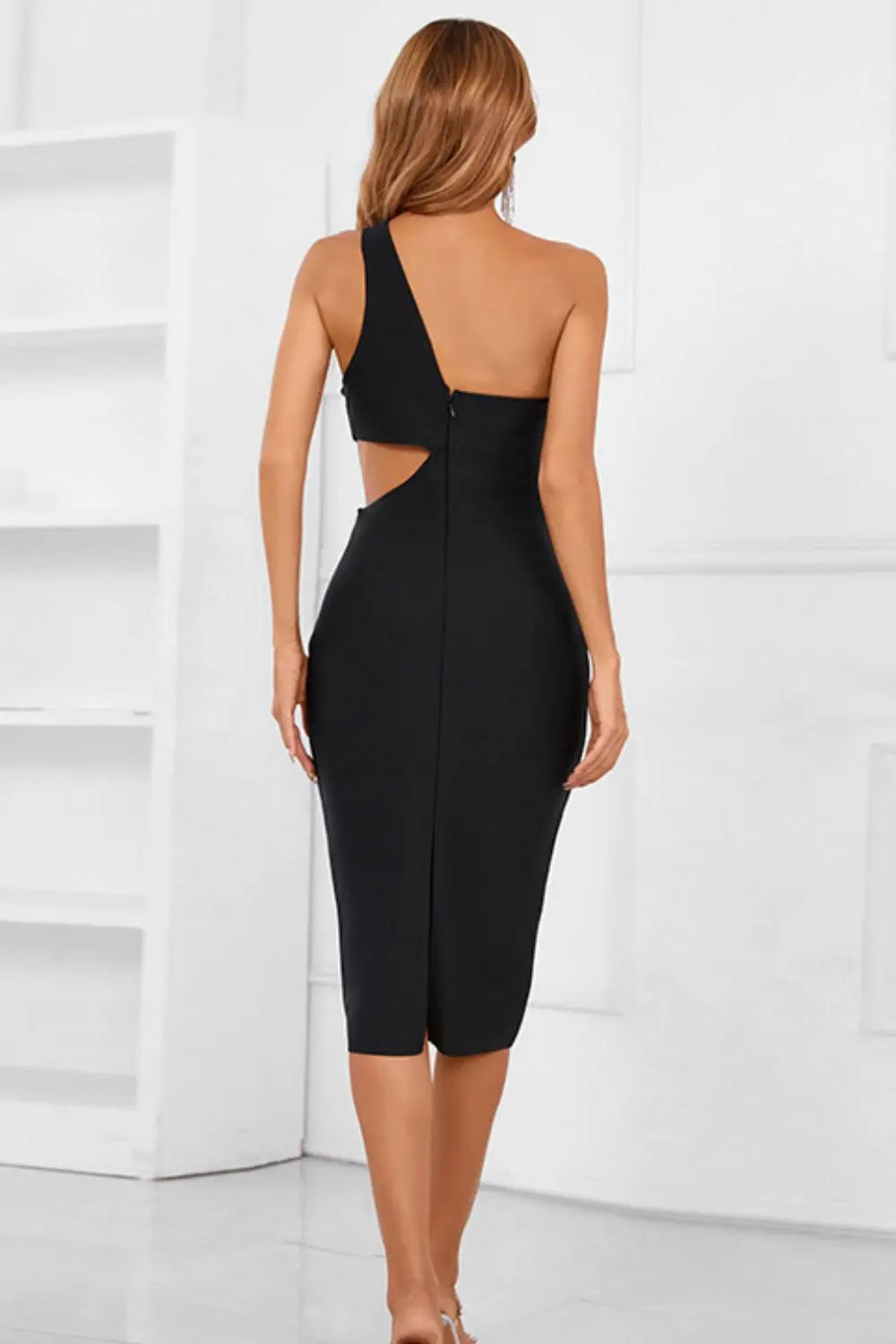 One-Shoulder Cutout Bandage Dress - Madikfashions.com