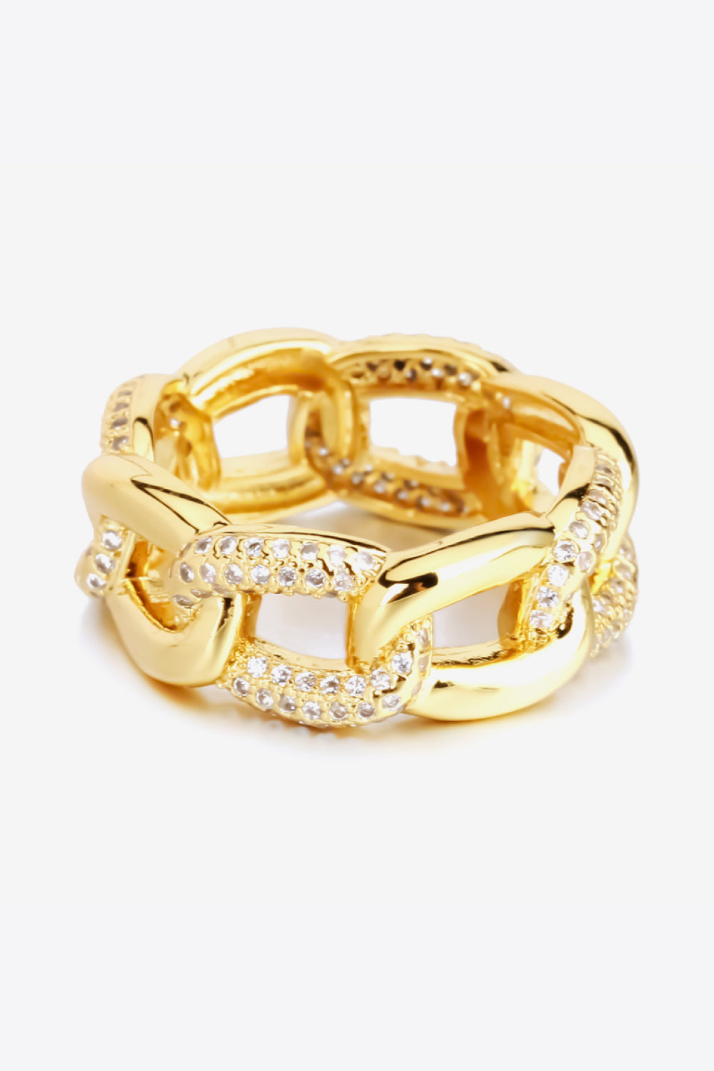 18K Gold-Plated Rhinestone Ring Trendsi