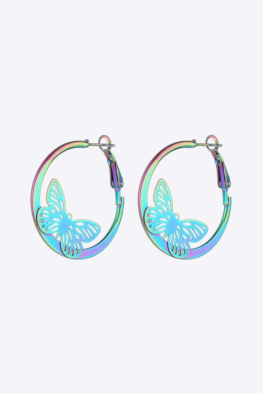 Multicolored Butterfly Huggie Earrings Trendsi