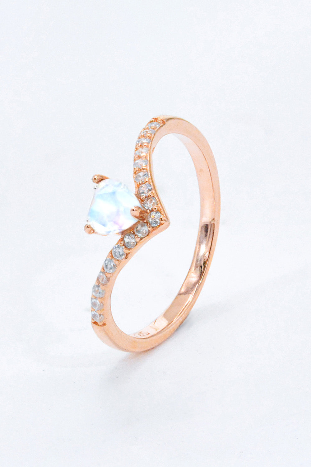 Moonstone Heart-Shaped Ring Trendsi