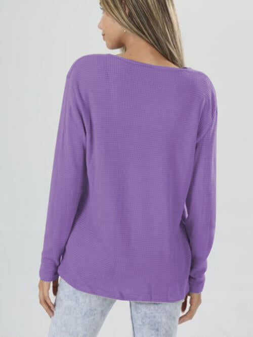 Half Button Long Sleeve T-Shirt