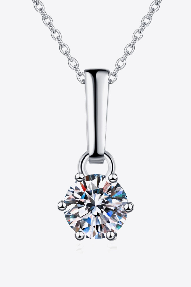1 Carat Moissanite 925 Sterling Silver Chain-Link Necklace Trendsi