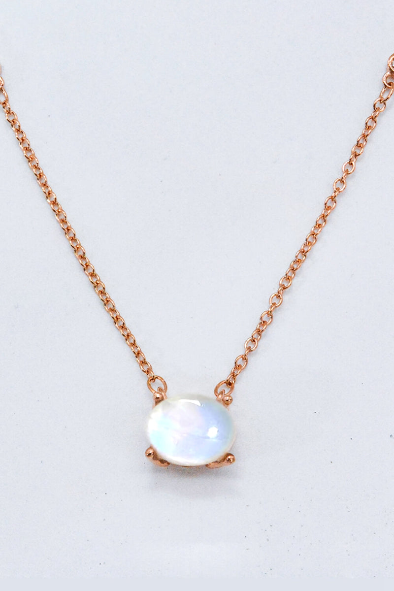 Geometric Moonstone Pendant Necklace Trendsi