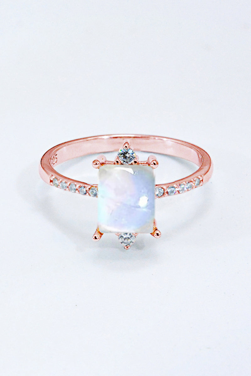 925 Sterling Silver Square Moonstone Ring Trendsi