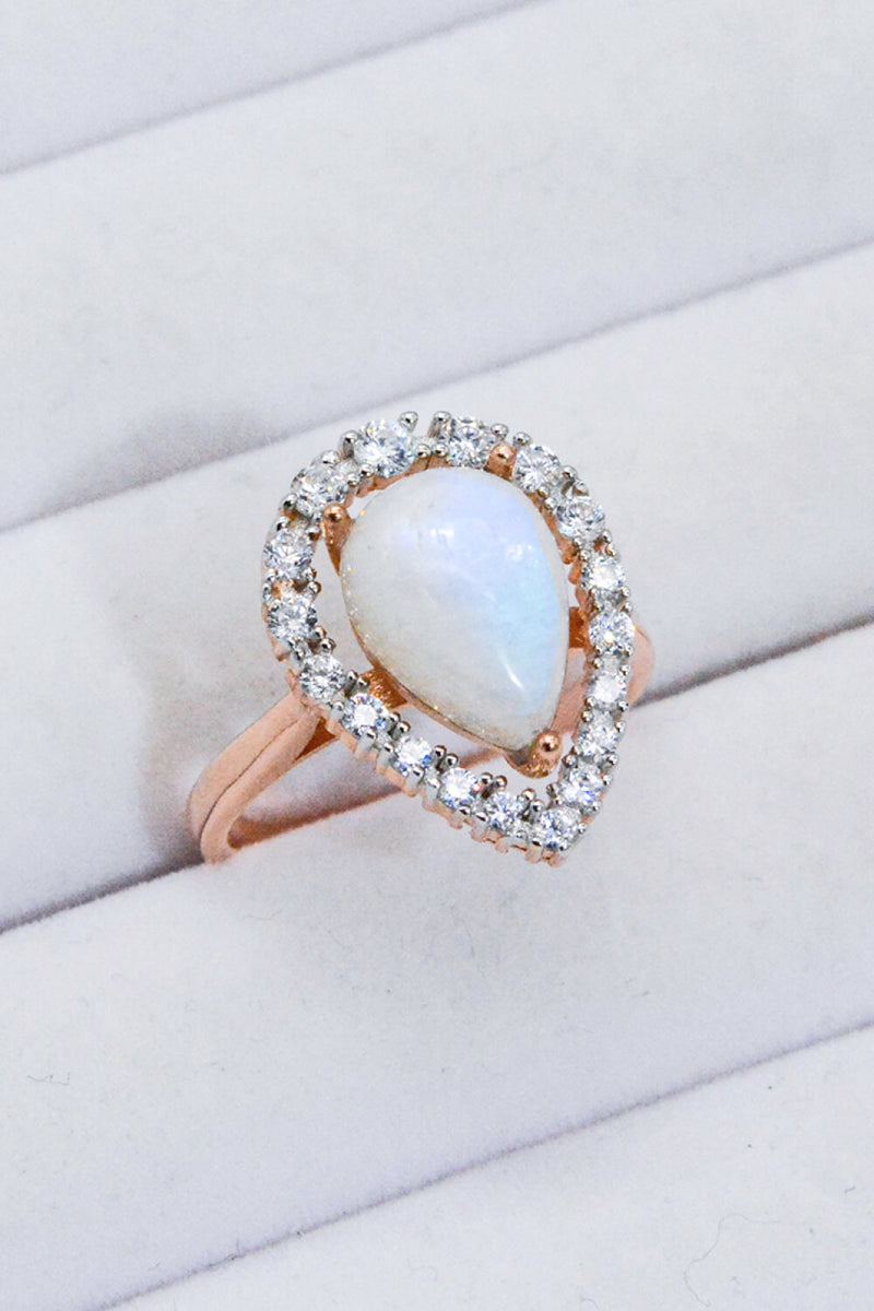 Moonstone Teardrop-Shaped 925 Sterling Silver Ring Trendsi