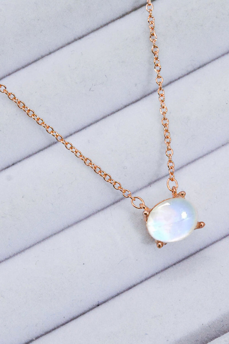 Geometric Moonstone Pendant Necklace Trendsi