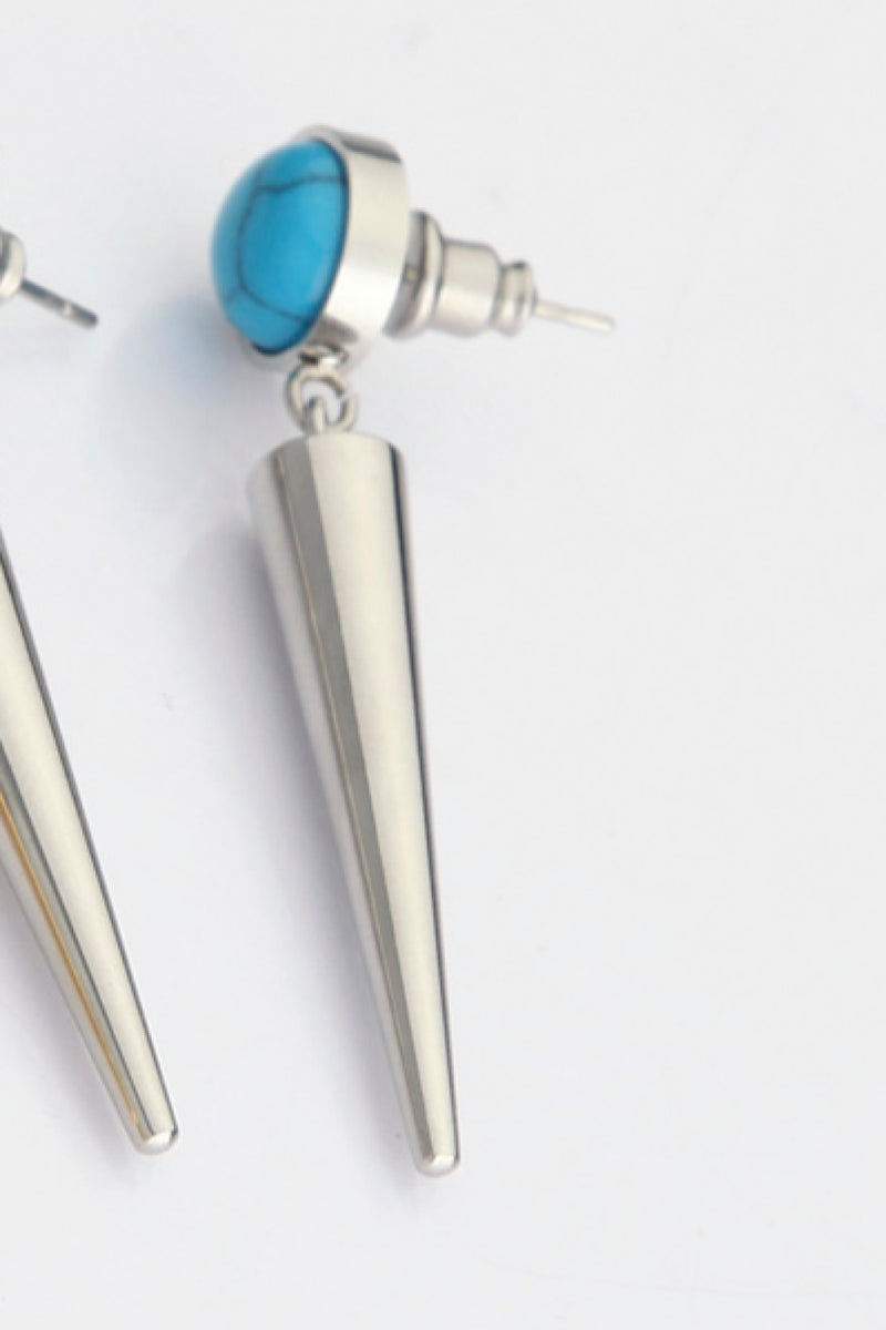 18K Stainless Steel Turquoise Drop Earrings Trendsi