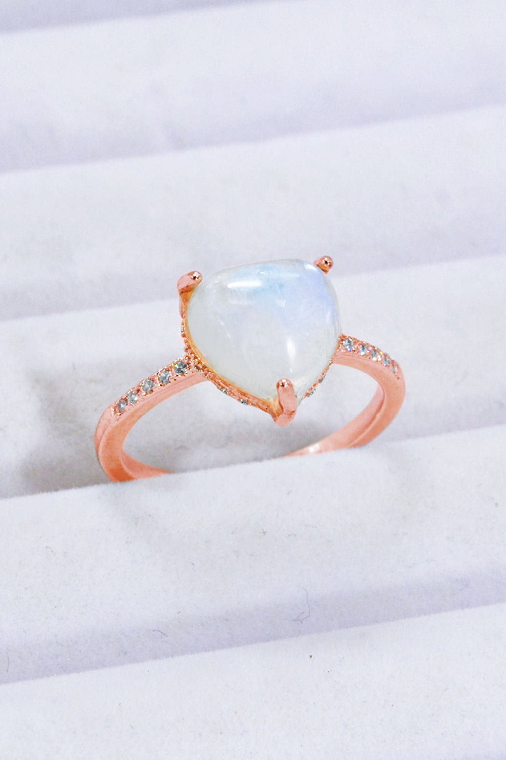 Heart-Shaped Natural Moonstone Ring Trendsi