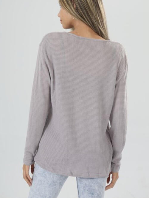 Half Button Long Sleeve T-Shirt