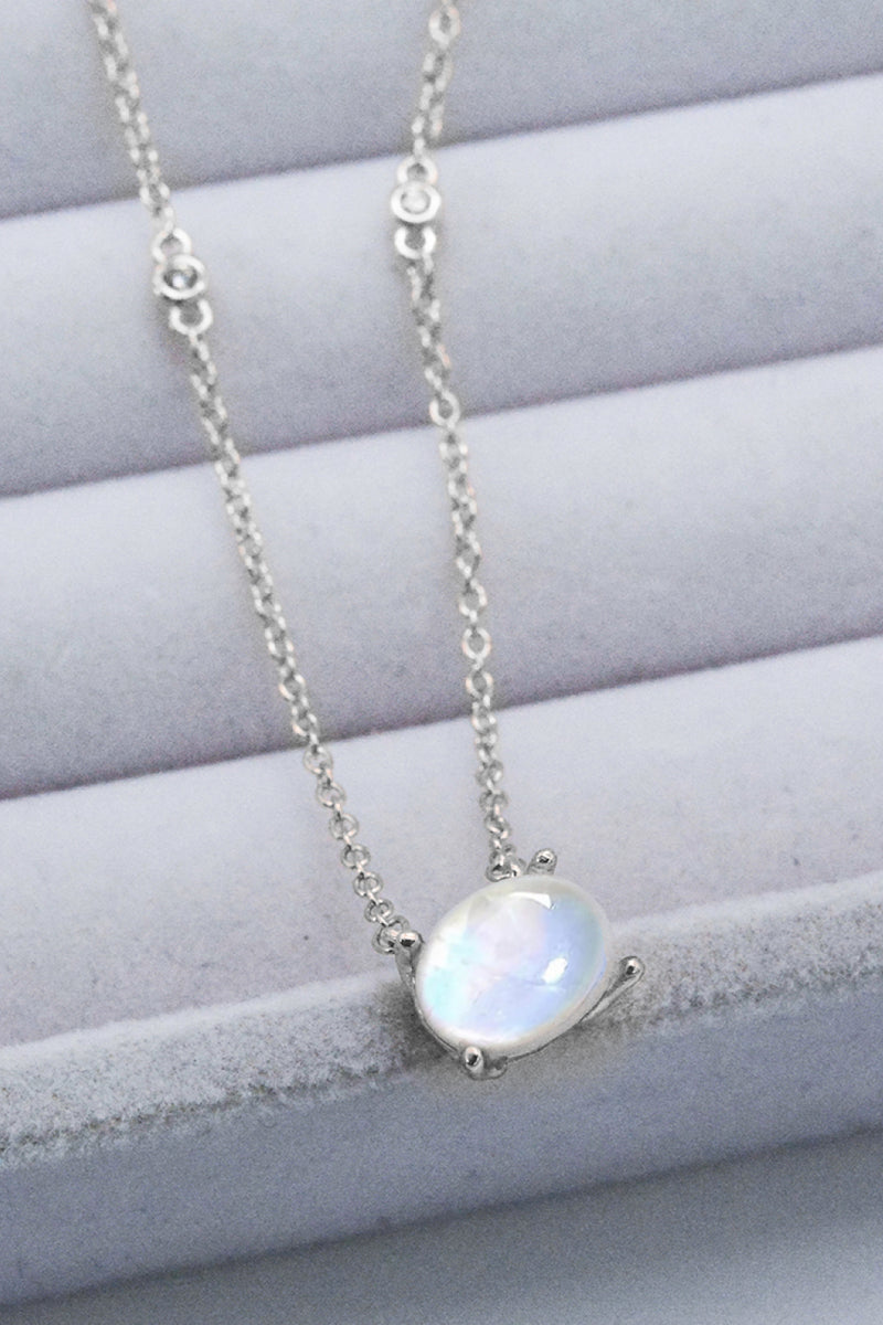 Geometric Moonstone Pendant Necklace Trendsi