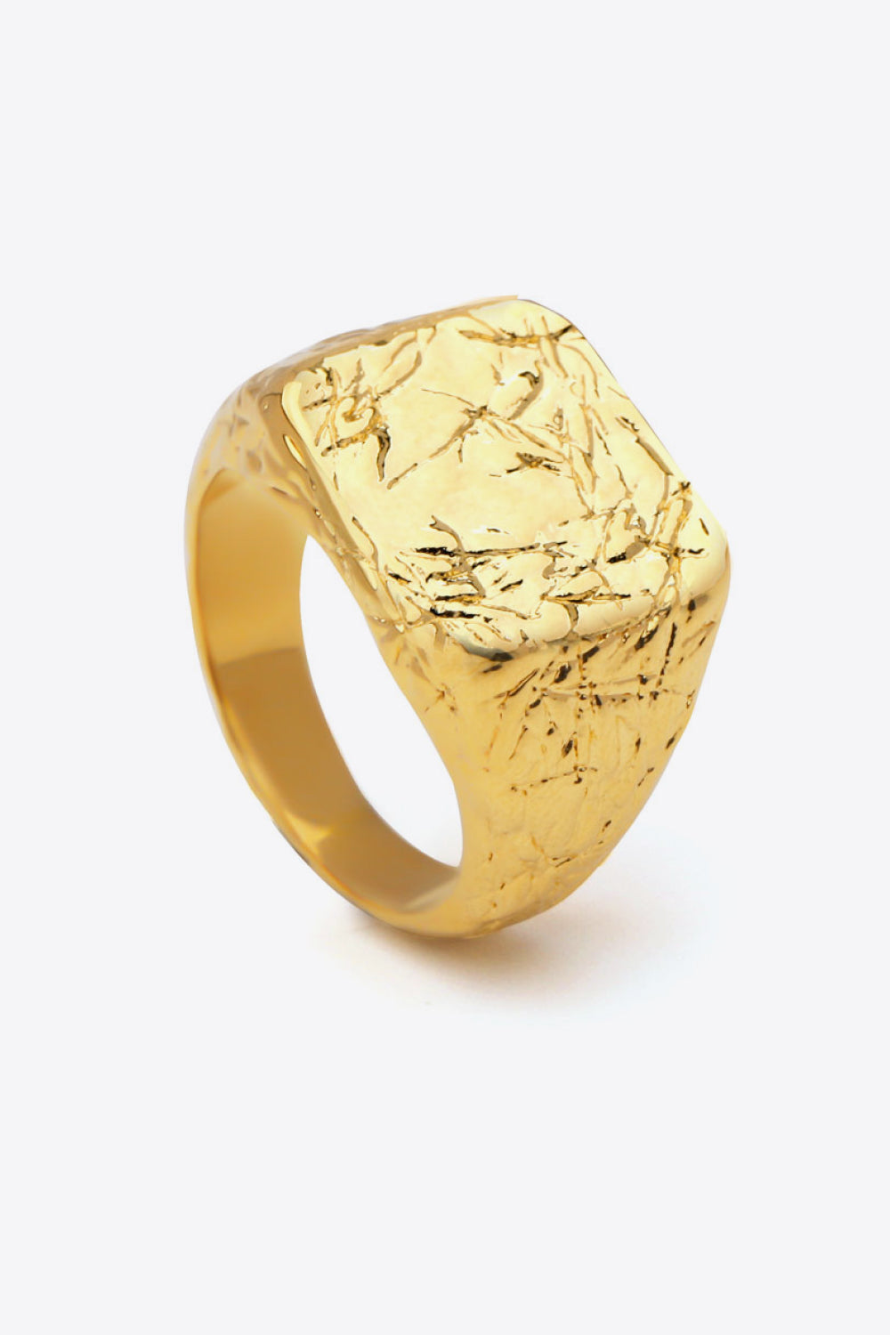 Textured Gold-Plated Ring Trendsi