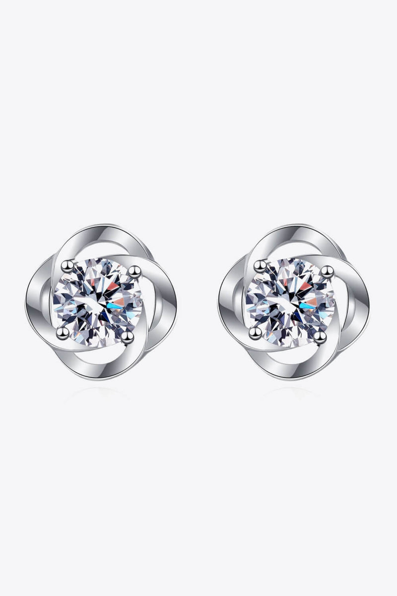 It's Your Day Moissanite Rhodium-Plated Stud Earrings Trendsi