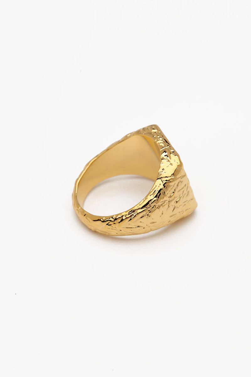 Textured Gold-Plated Ring Trendsi