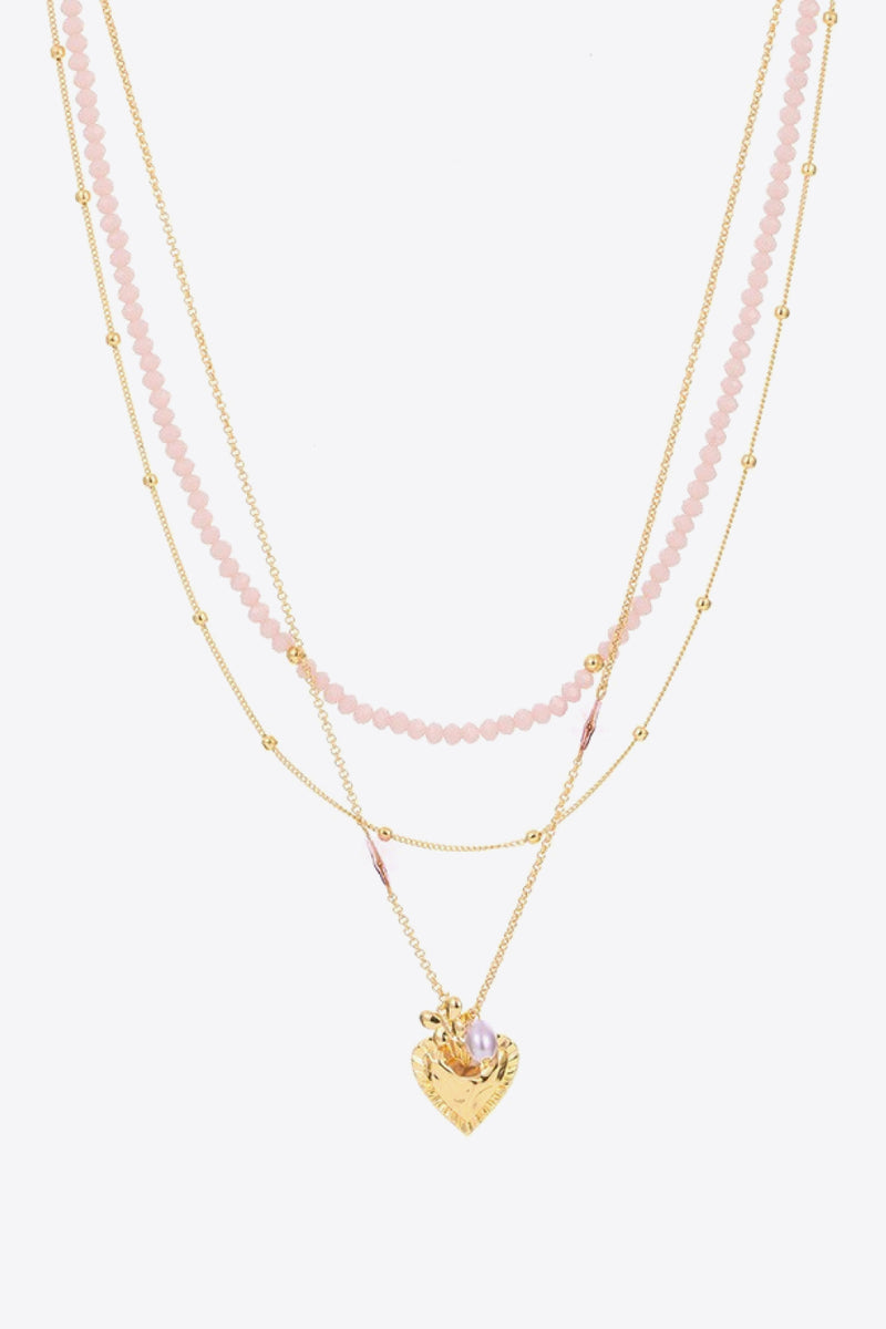 Heart Pendant Layered Necklace Trendsi