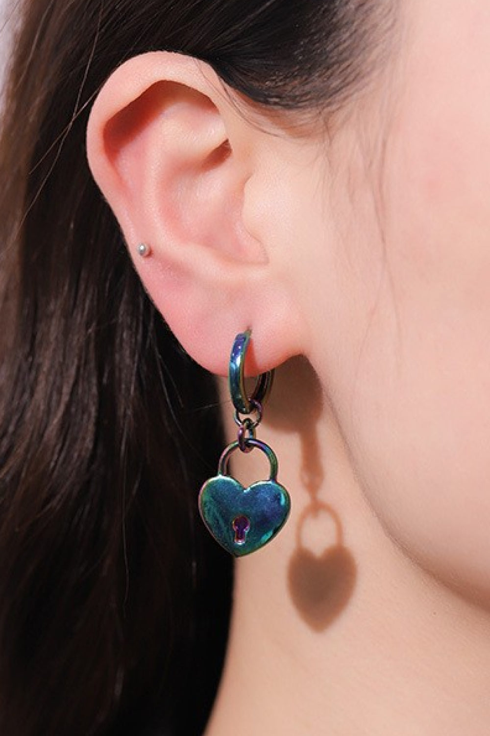 Multicolored Heart Drop Earrings Trendsi