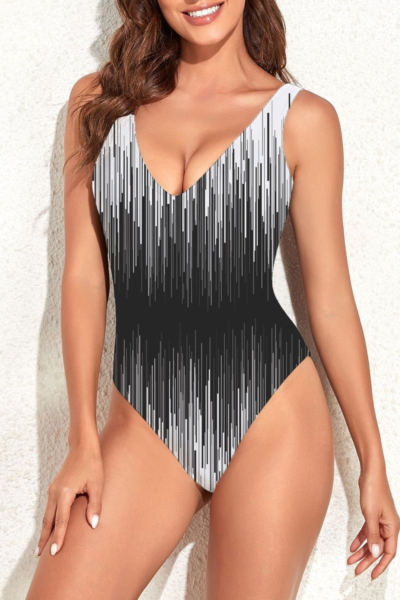 V-Neck Backless One-Piece Swimsuit - Madikfashions.com